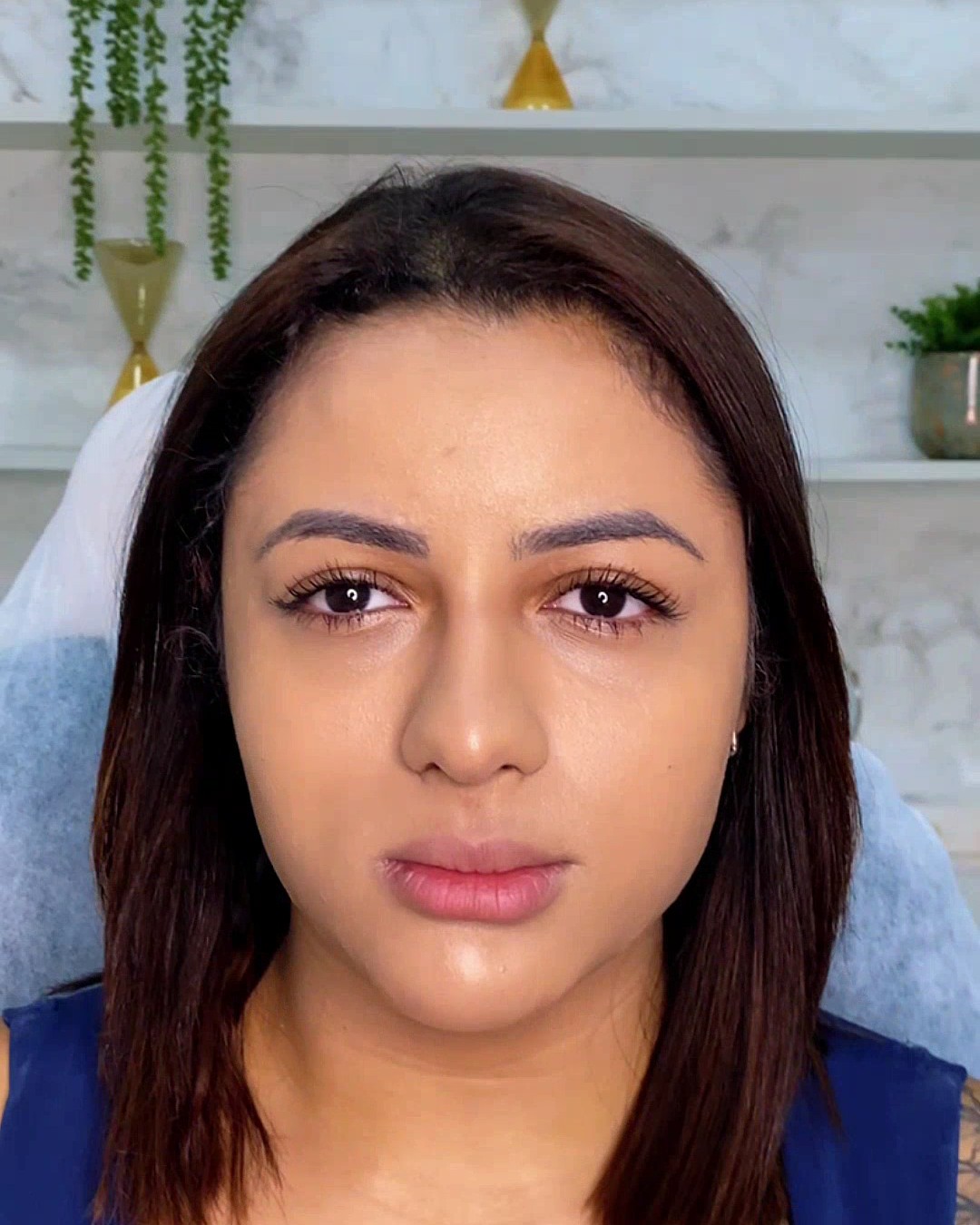 Paciente da Dra. Patrícia Rodrigues sorrindo, com resultado natural de harmonização facial em Jundiaí